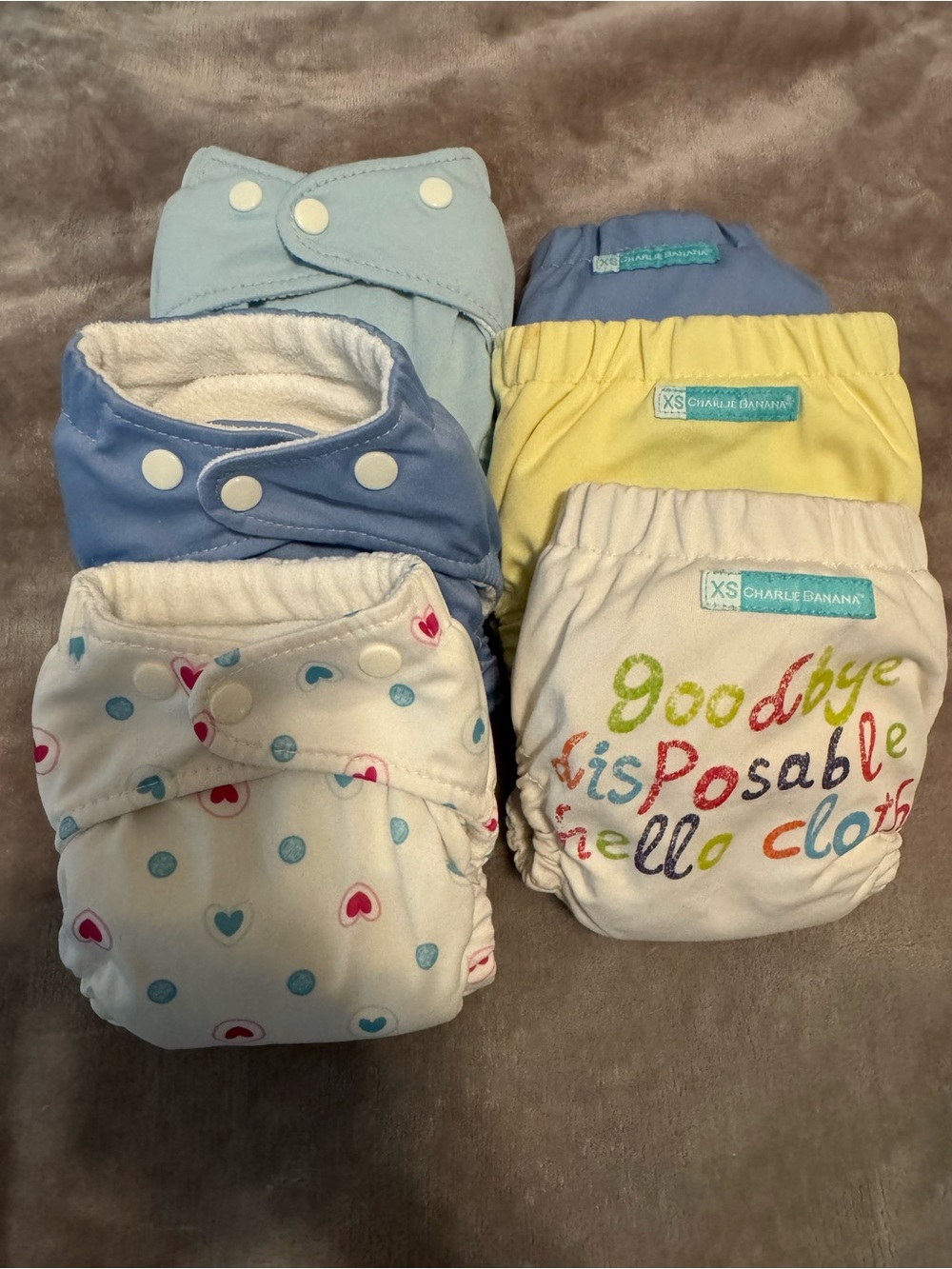 Charlie Banana Reusable Cloth Diapers with Inserts - XS